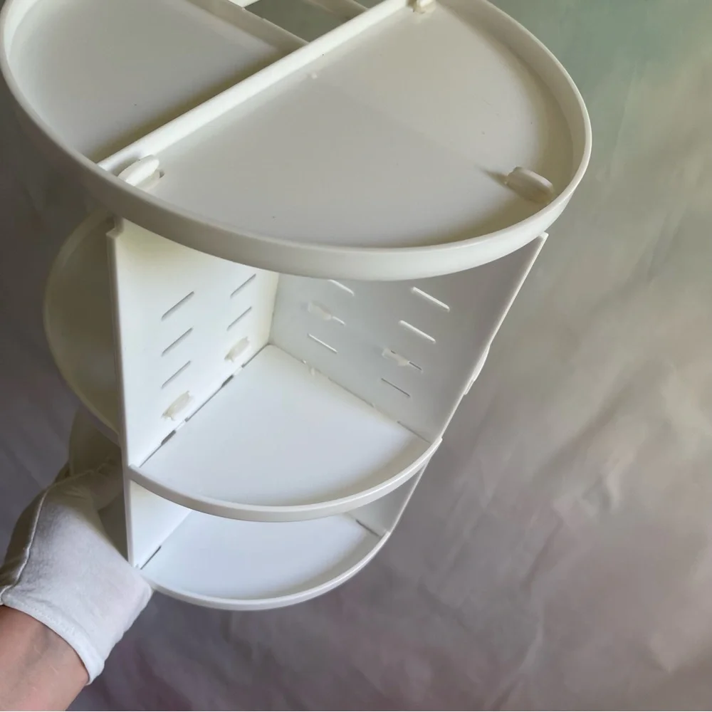 White Acrylic Rotating 360 Comsetic Organizer